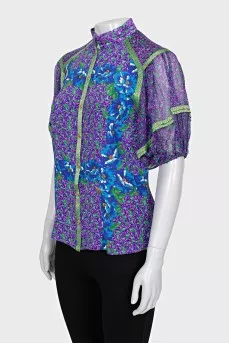 Silk blouse floral print