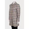 Checkered straight-cut coat with buttons