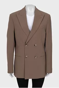 Double-breasted straight-cut jacket