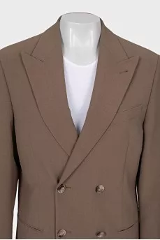 Double-breasted straight-cut jacket