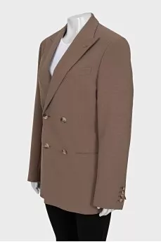 Double-breasted straight-cut jacket