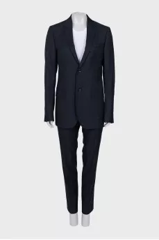 Men's wool suit with embroidery
