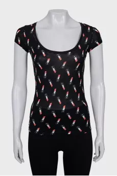 Black printed t-shirt