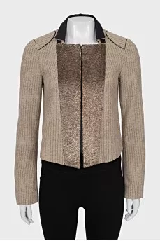 Cropped wool jacket with sequins