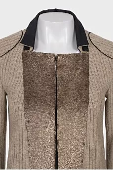 Cropped wool jacket with sequins