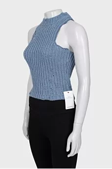 Knitted blue top with tag