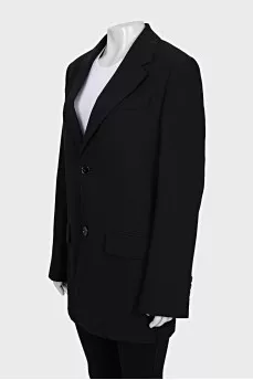 Wool jacket with tag