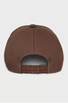 Brown cap with silver logo
