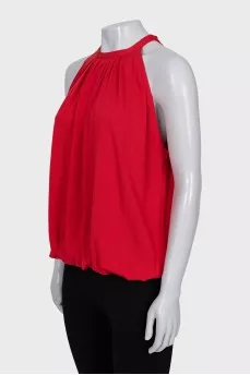 Red off shoulder tank top