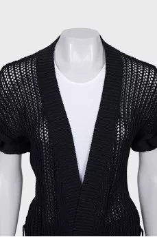 Knitted cardigan with belt