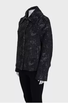 Cropped coat with buttons