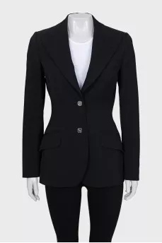 Fitted jacket with printed lining