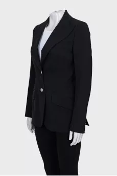 Fitted jacket with printed lining