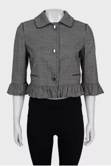 Cropped jacket with crystals