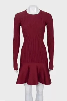 Red ribbed dress