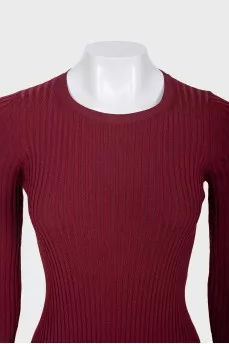 Red ribbed dress