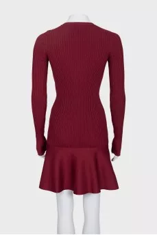 Red ribbed dress