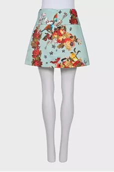 Mini skirt in bright print
