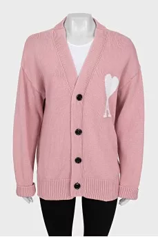 Knitted cardigan in pink
