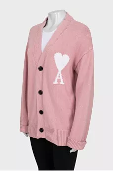 Knitted cardigan in pink