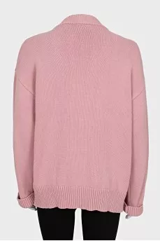 Knitted cardigan in pink