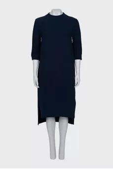 Blue straight cut maxi dress