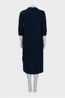 Blue straight cut maxi dress
