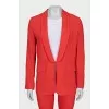 Suit of trousers and jacket on a hook