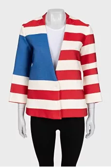 Wide striped jacket with buttons
