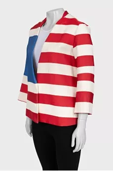 Wide striped jacket with buttons