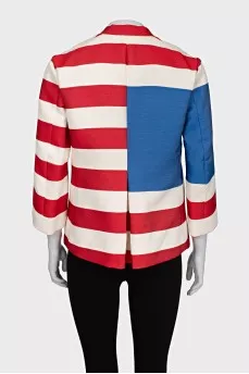 Wide striped jacket with buttons
