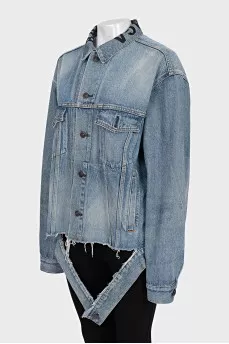 Denim jacket with brand logo