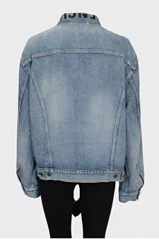 Denim jacket with brand logo