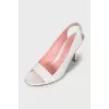 Patent leather sandals in white