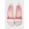 Patent leather sandals in white
