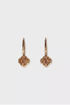 Gold earrings with crystals