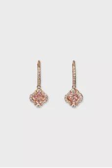 Gold earrings with crystals