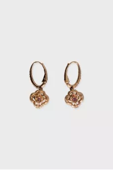 Gold earrings with crystals