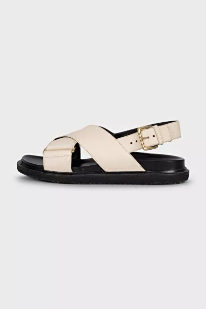White Fussbett Sandals