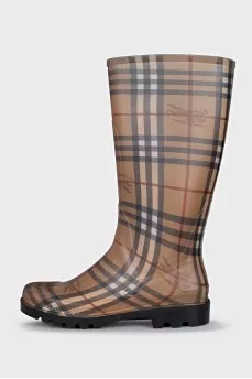 Rubber boots with branded print