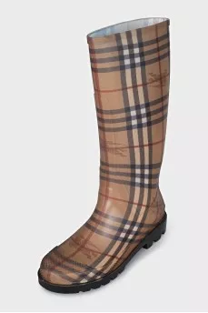 Rubber boots with branded print