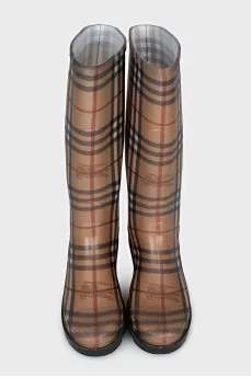 Rubber boots with branded print