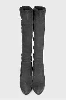 Grey suede boots