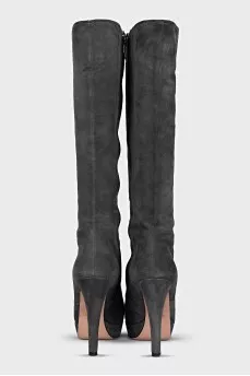 Grey suede boots
