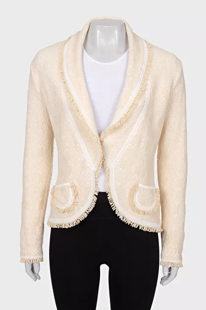 Cardigan with a relief pattern