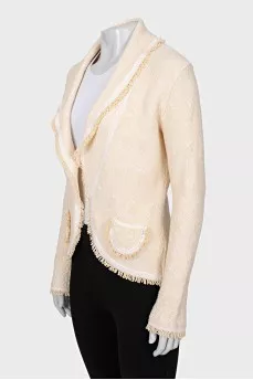 Cardigan with a relief pattern