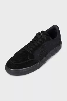 Black suede sneakers