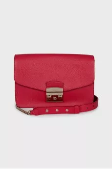 Red leather crossbody bag
