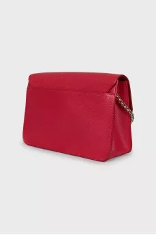 Red leather crossbody bag