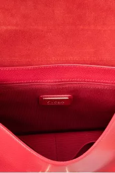 Red leather crossbody bag